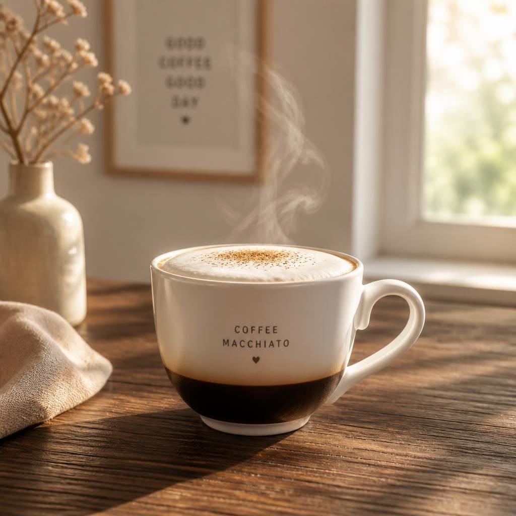 Macchiato Te Sate dengan rasa kopi creamy dan sentuhan susu lembut
